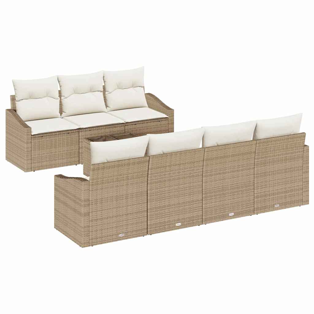 Garten-Sofa-Set 8 pcs Beige und Creme 55 x 55 x 37 cm
